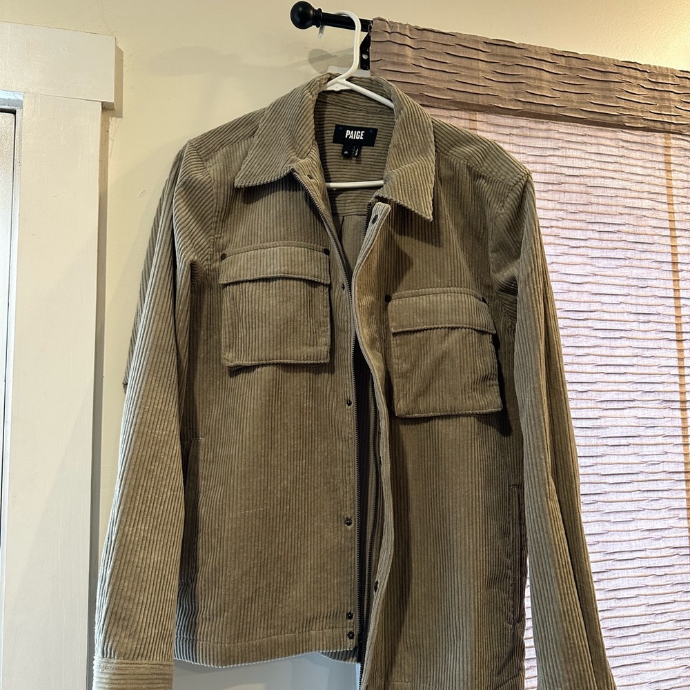 PAIGE Tan Corduroy Zip up Jacket